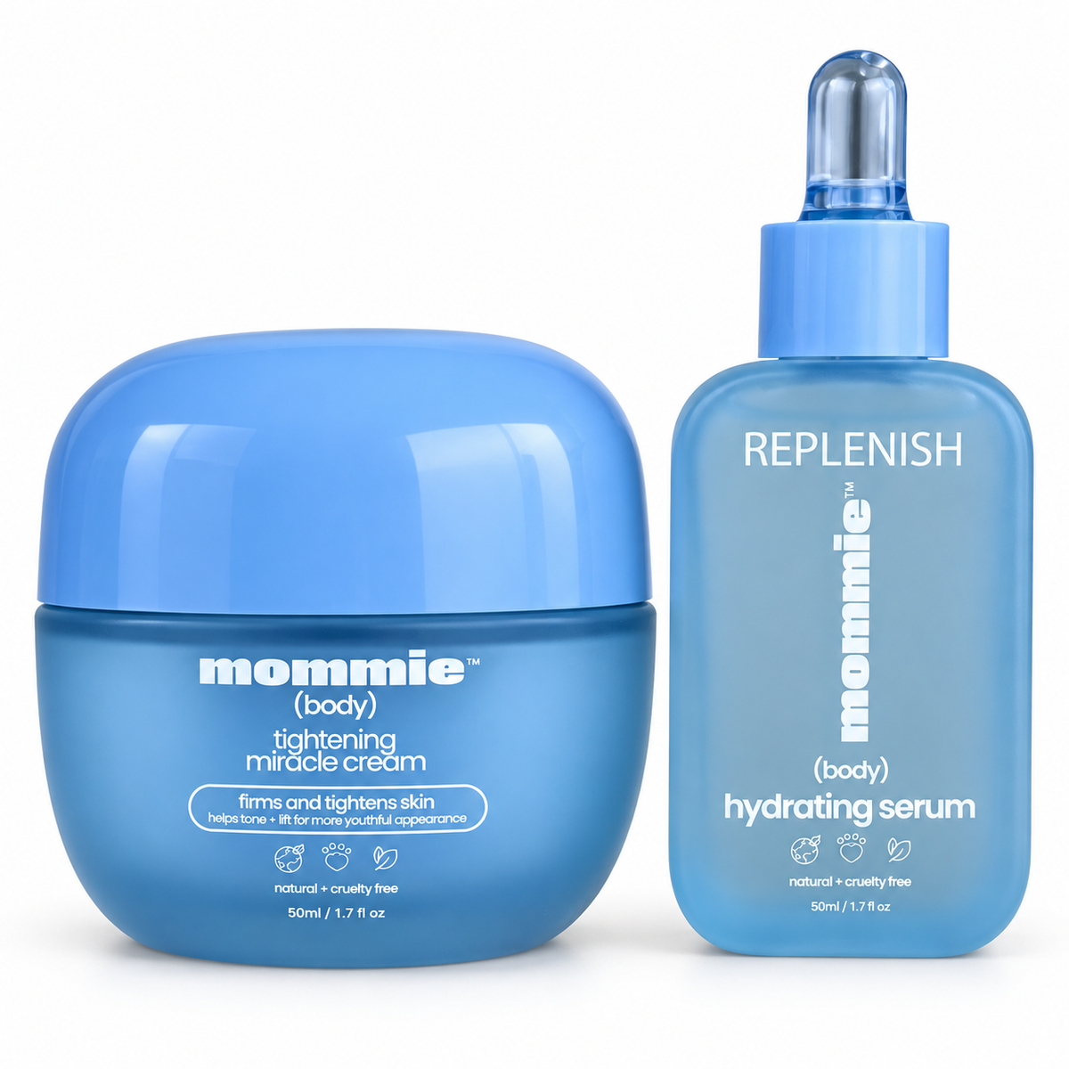 Tightening Miracle Cream and Hydrating Serum blue two-product bundle